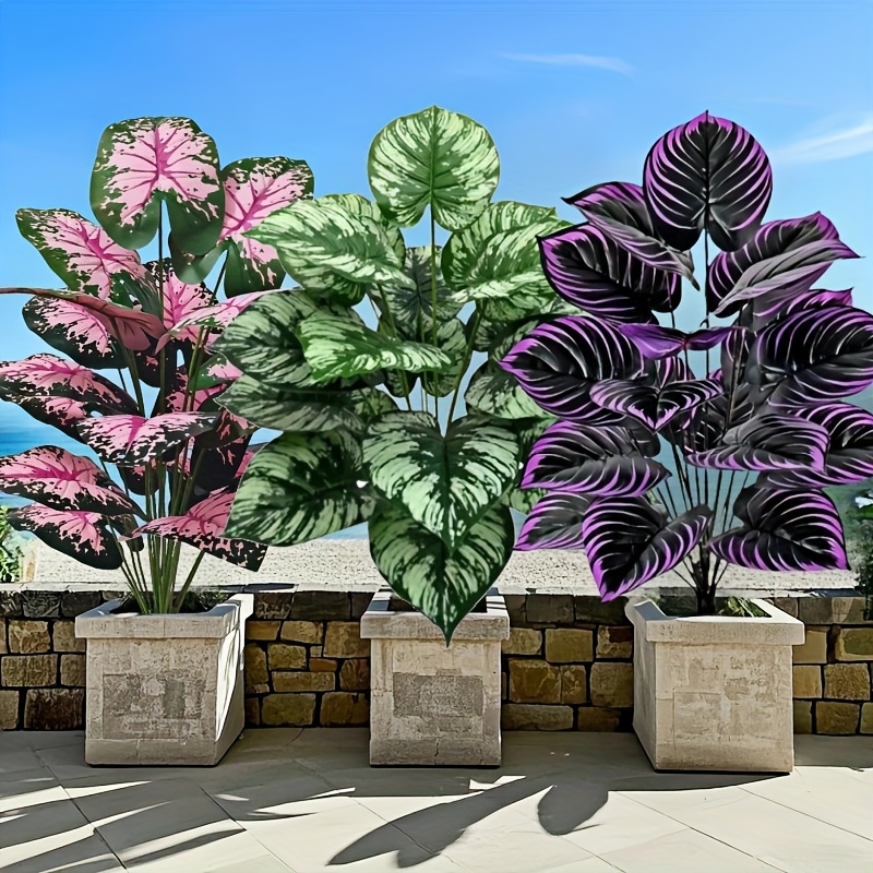 Monstera Adansonii - Juego de plantas verdes artificiales grandes