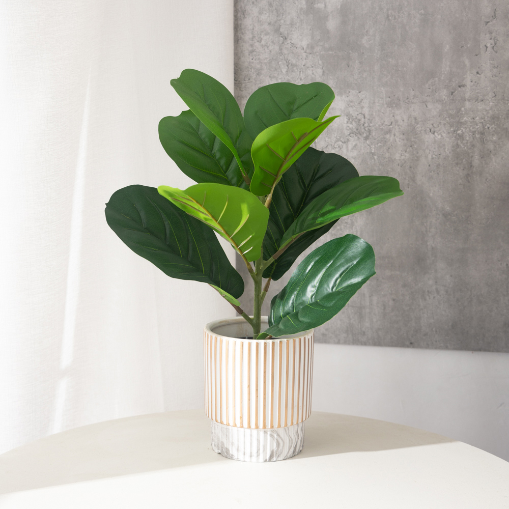 38cm 9 tenedores plantas artif - Ficus Lyrata Tree reseña y precio