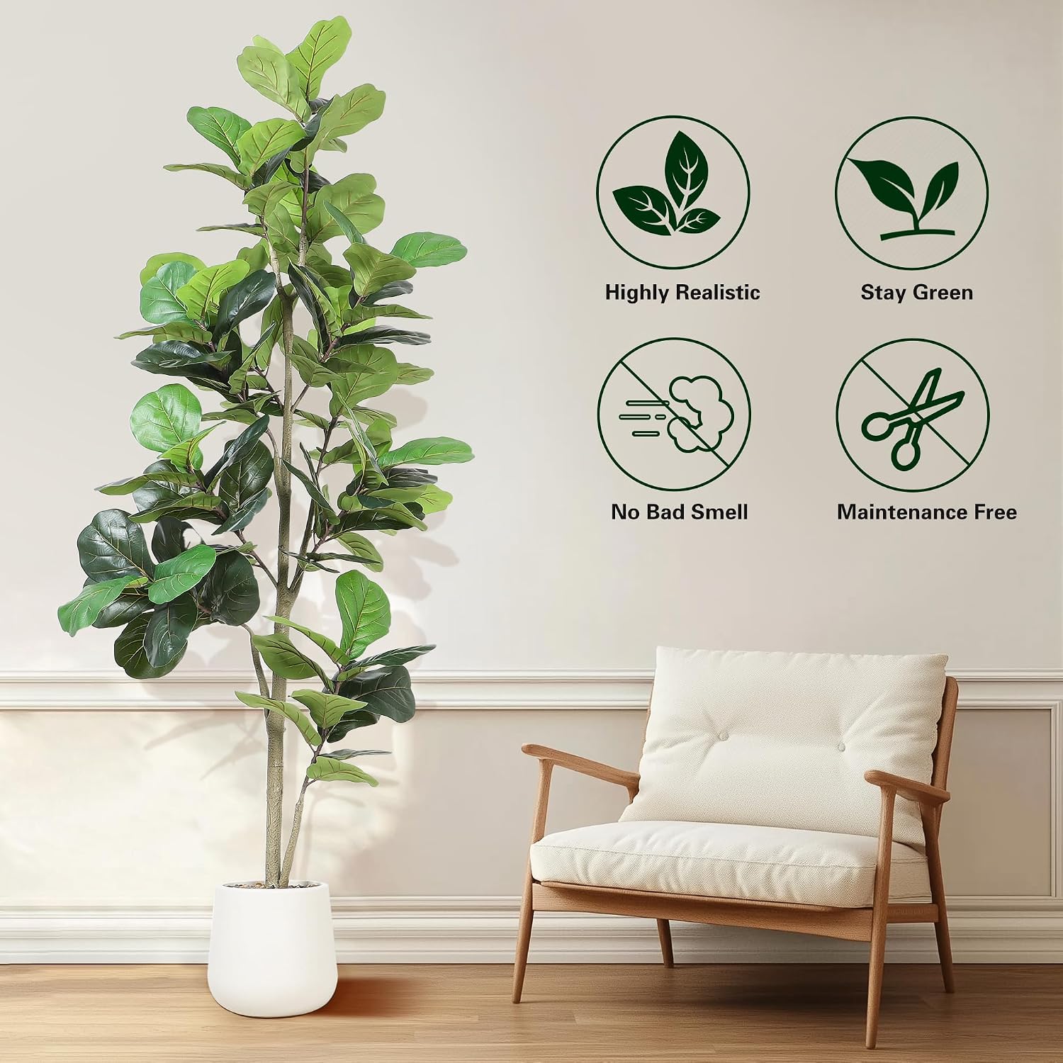 Árbol Artificial de Hoja de Fi - Ficus Lyrata Tree reseña y precio