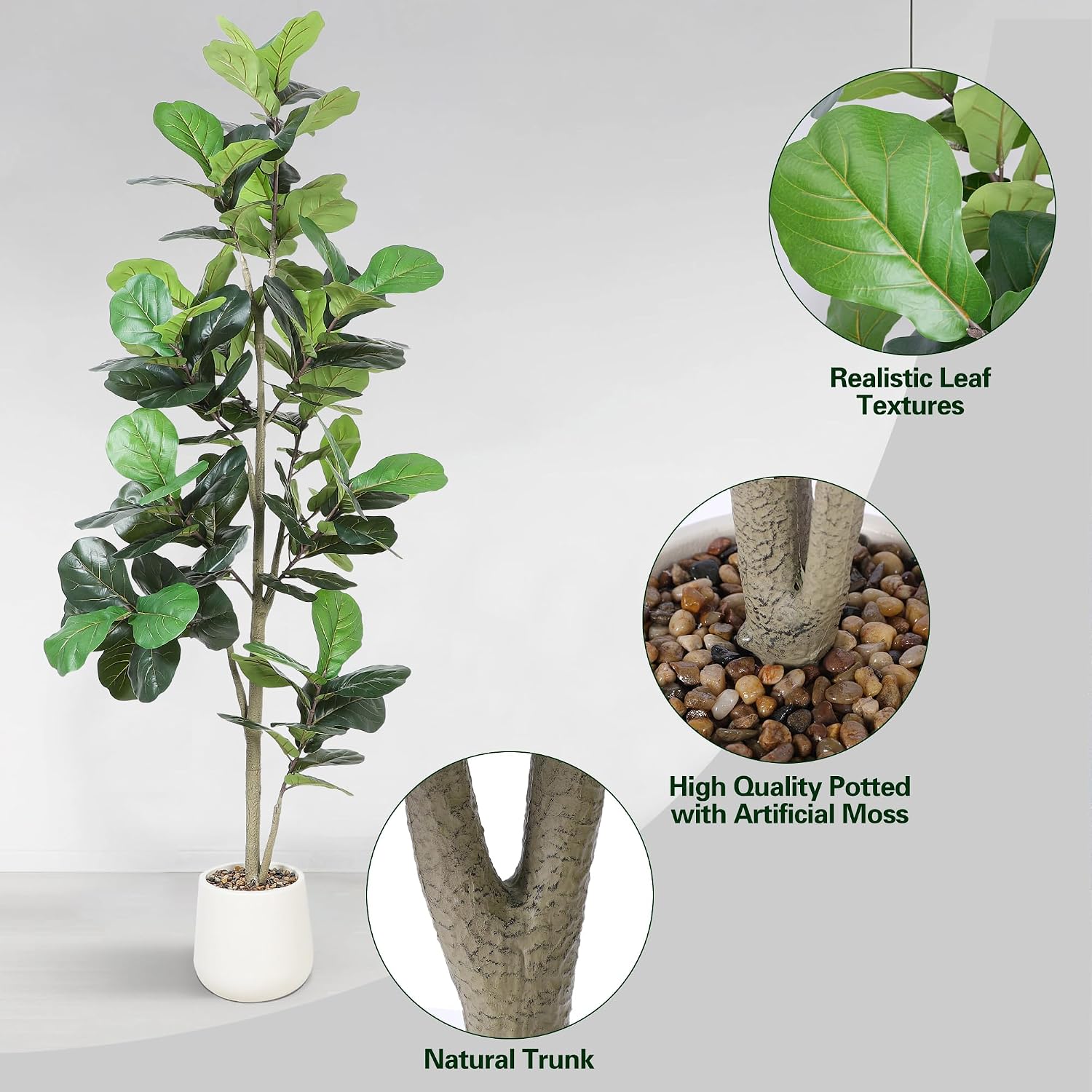 Árbol Artificial de Hoja de Fi - Ficus Lyrata Tree reseña y precio